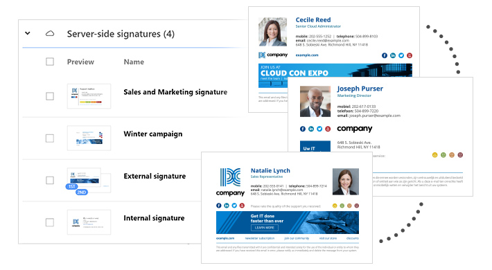 Create customized business email signature templates