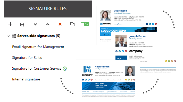 Create customized business email signature templates
