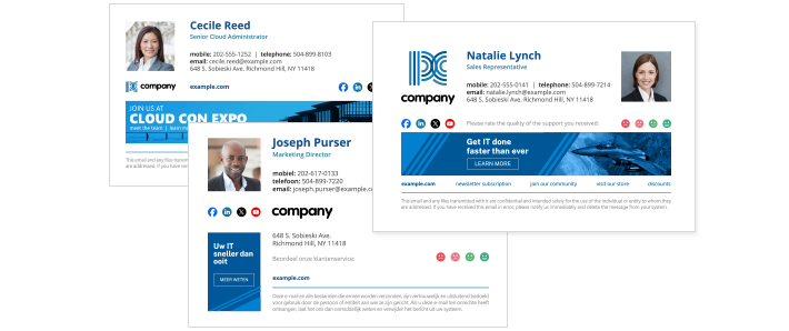 Automatically add a different signature