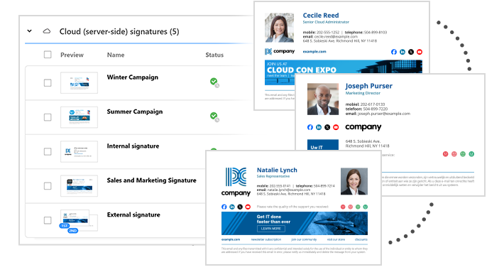 Create customized business email signature templates