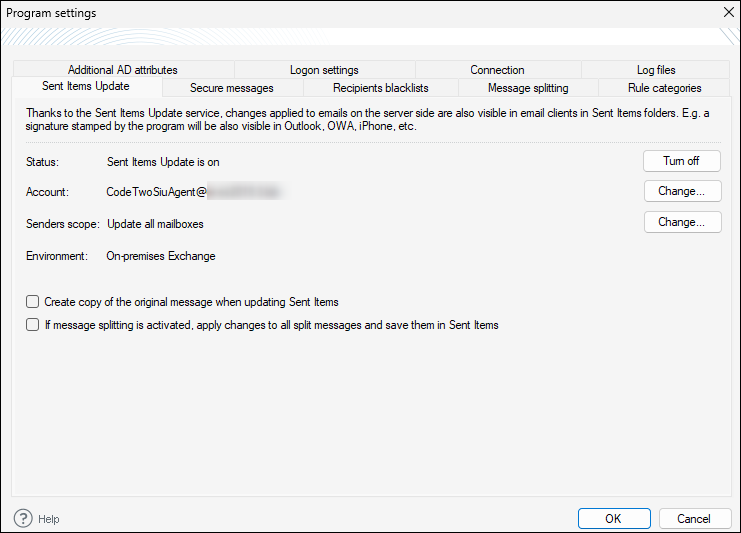 Settings and advanced features | CodeTwo Email Signatures On-prem User ...