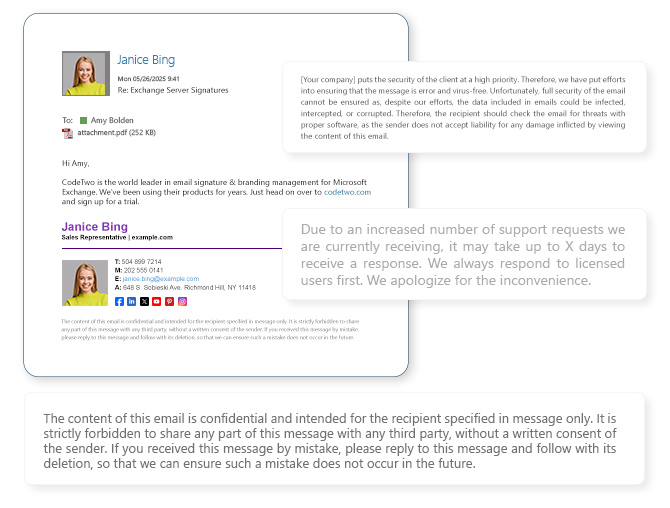 Disclaimers in all company emails