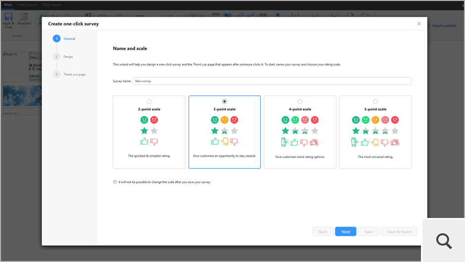 Add one-click surveys to your signatures to automate customer feedback measurement. These surveys are fully customizable, easy to use and integrated with a powerful analytics tool.