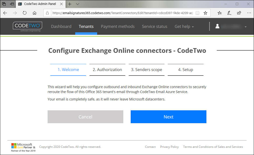 Installation and configuration Configuring Exchange Online connectors CodeTwo Email