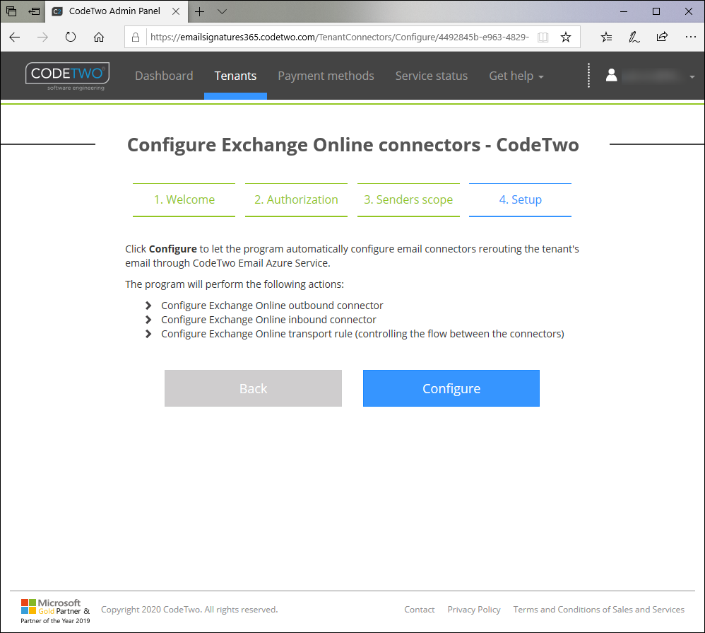 Installation and configuration - Configuring Exchange Online connectors ...