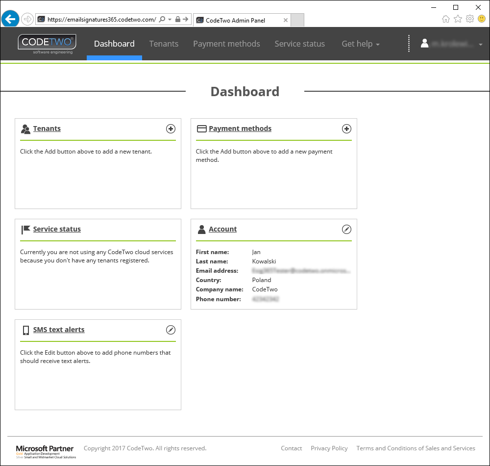 Codetwo Admin Dashboard | Integrations – QZEOF