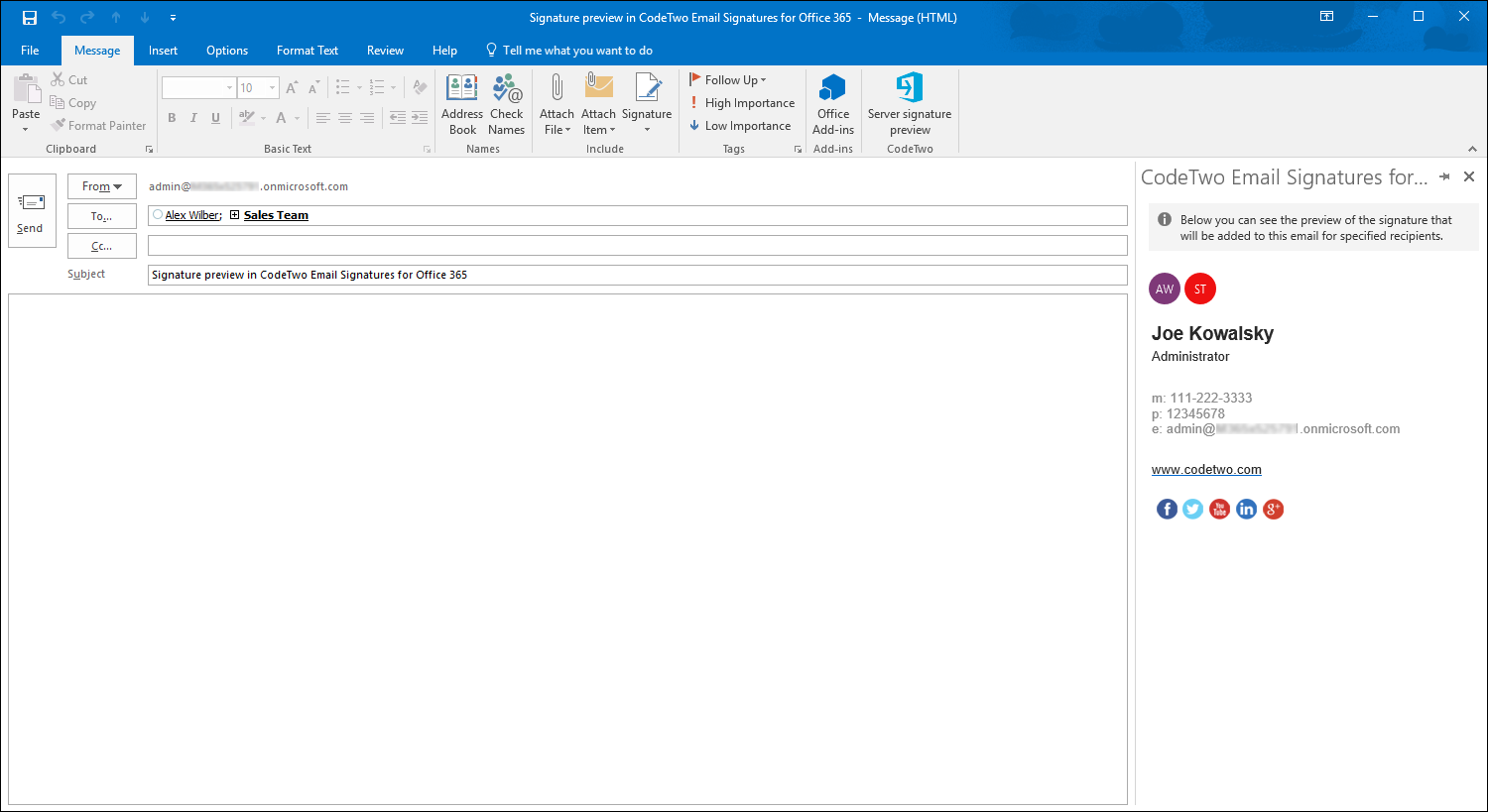 Signature management - Signature preview in Outlook ...