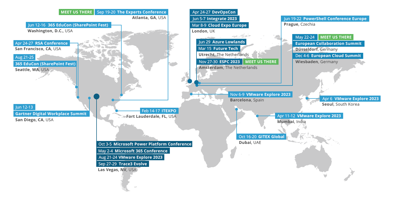 2023 map of IT events