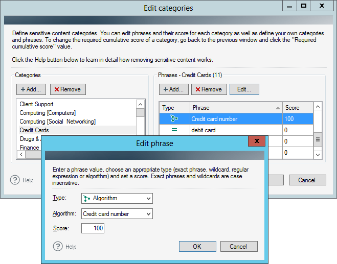 Configuration Of Rules Actions Remove Sensitive Content