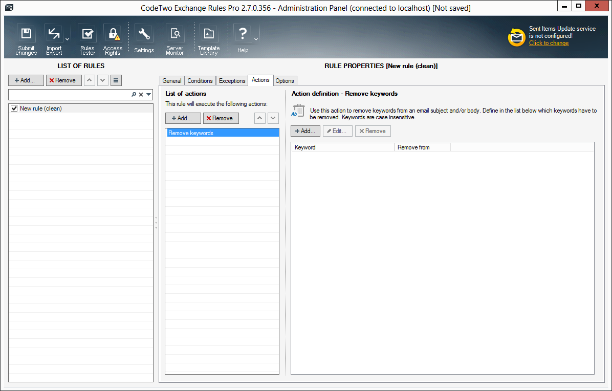 Configuration Of Rules Actions Remove Keywords Codetwo Exchange Rules Pro User S Manual Configuration Of Rules Actions Remove Keywords Codetwo Exchange Rules Pro User S Manual
