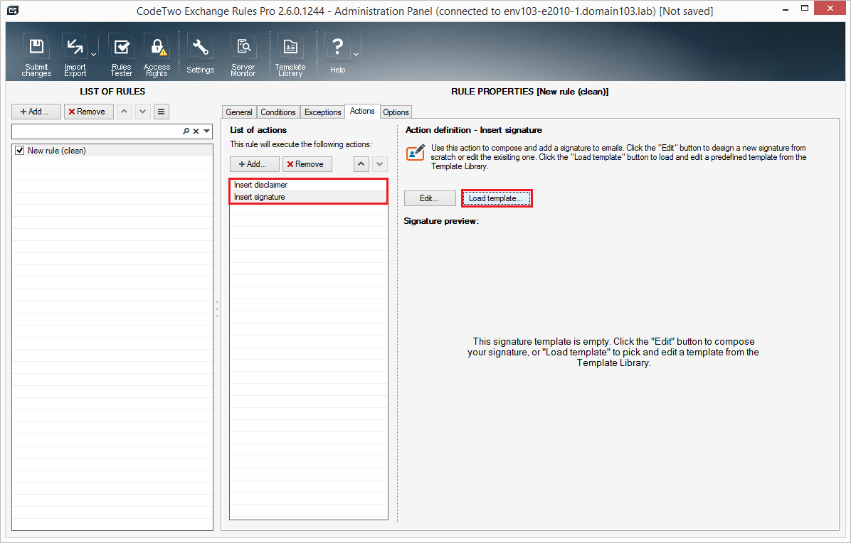 configuration of rules template library codetwo exchange rules rules template