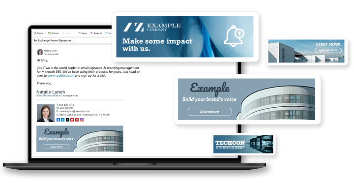 Marketing banners and images always visible to recipients