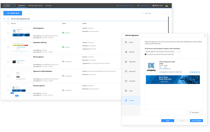 Complete control of Office 365 email signatures