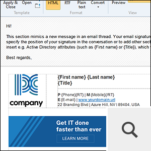 Signature template editor