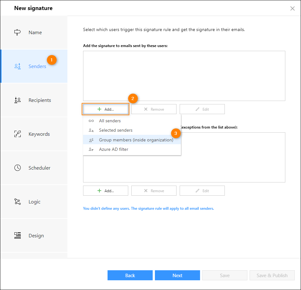 Configuring rule conditions in CodeTwo Email Signatures for Office 365