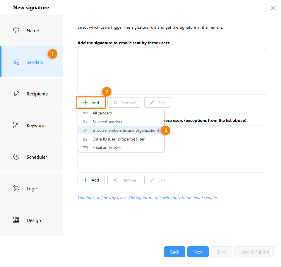Configuring rule conditions in CodeTwo Email Signatures 365