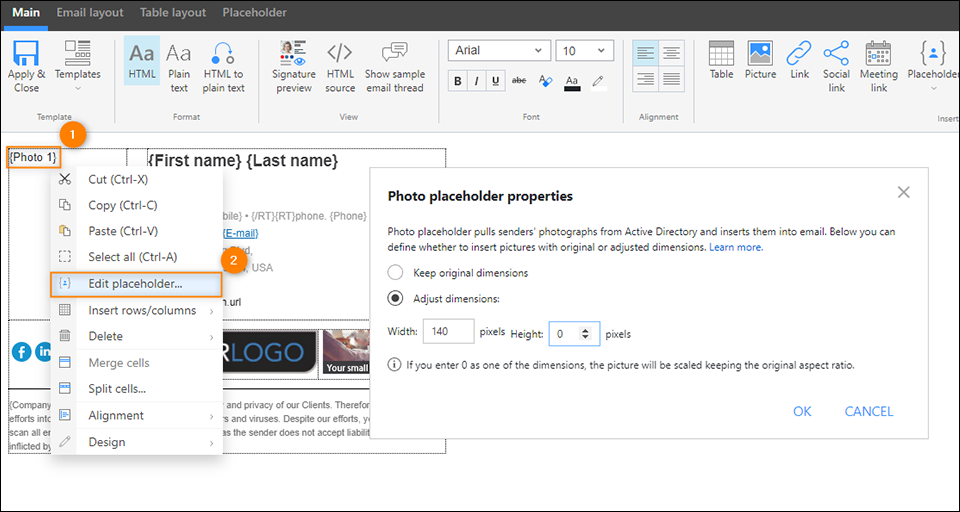 Editing the dimensions of an Office 365 user photo