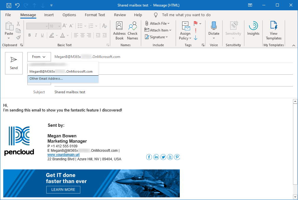 how to add signature in outlook 365 desktop app