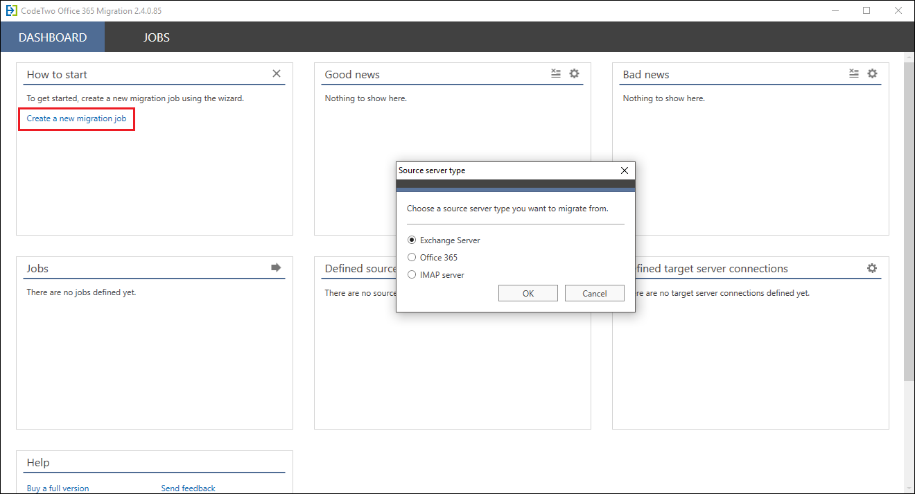 How to - Connect to a source Exchange server | CodeTwo Office 365 Migration  User's manual