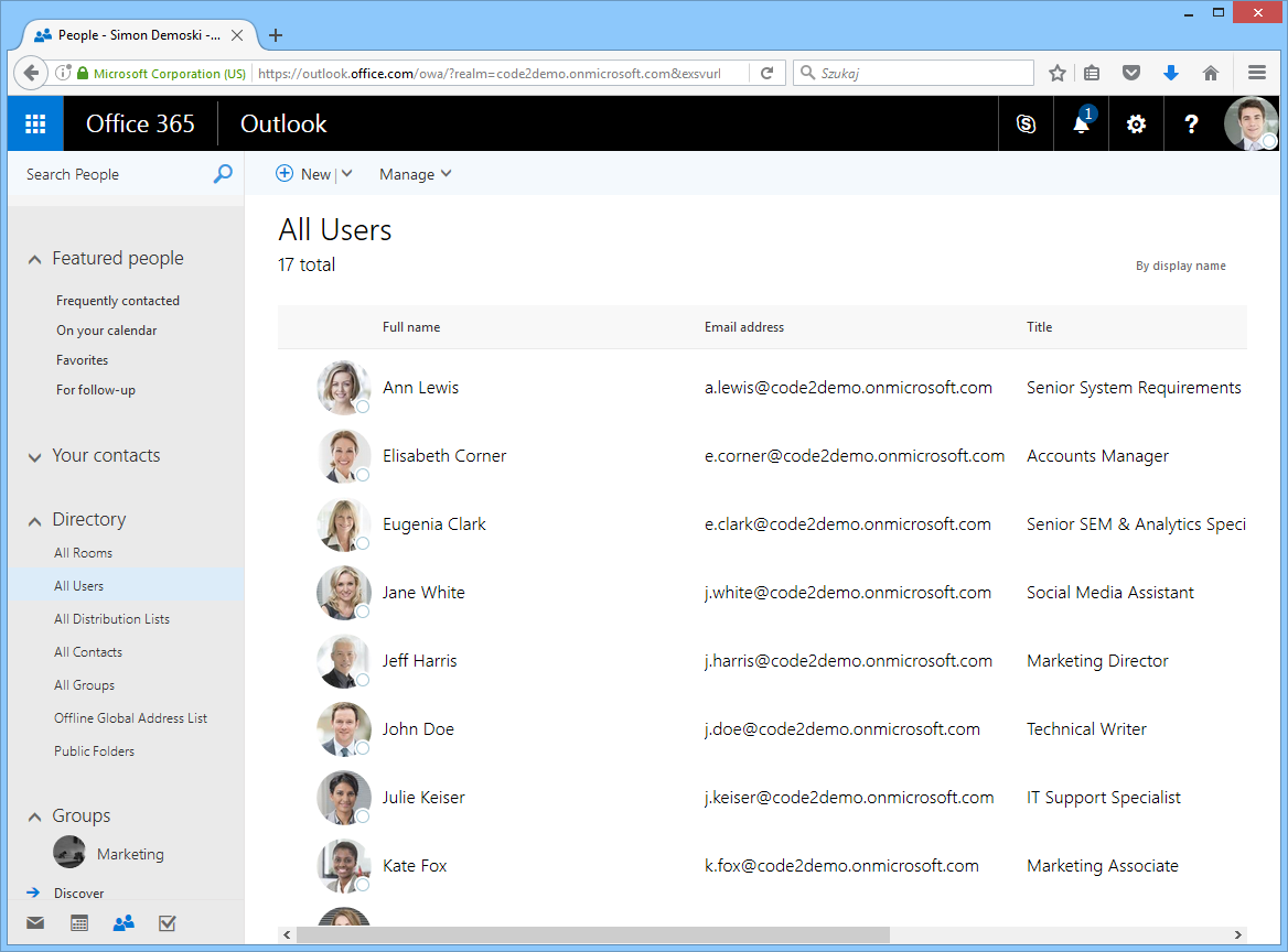 User photos management in Exchange and Office 365