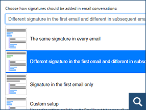 Signatures différentes dans les nouveaux mails et mails subséquents