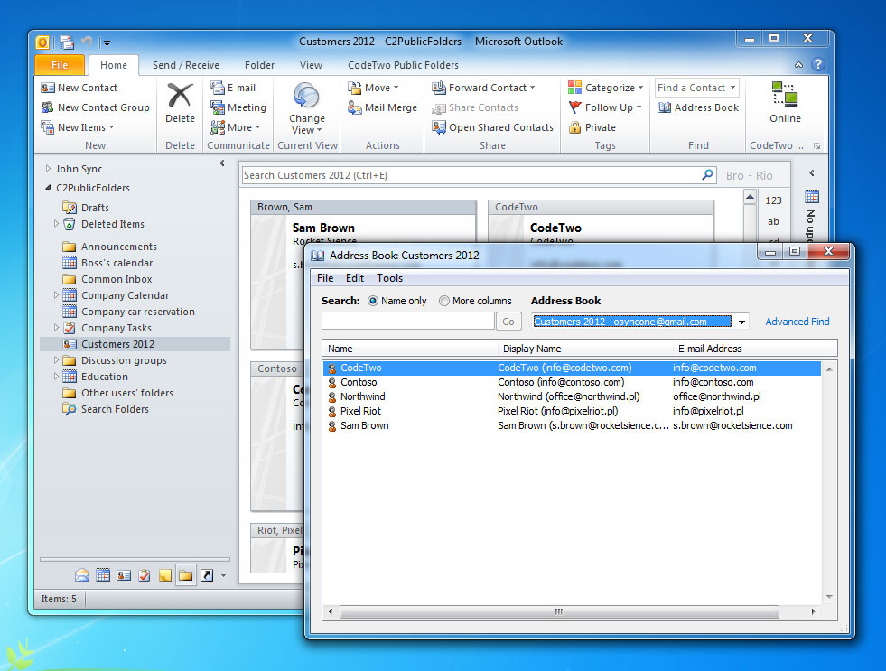 Sync Outlook folders with other machines without Exchange server