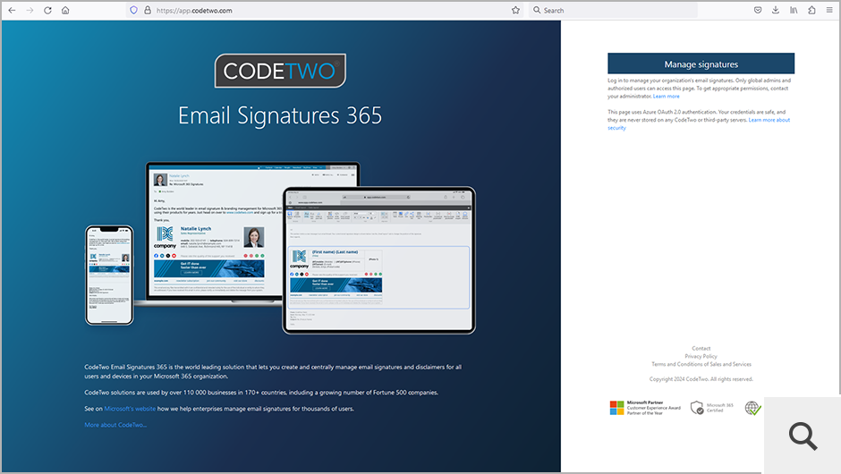 CodeTwo Email Signatures 365 - Screens & videos