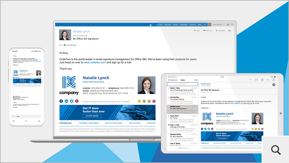 Server-side signatures are added to messages while they travel through Microsoft's Azure cloud, regardless of what device they were sent from or to.