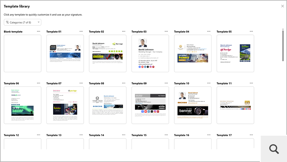 The built-in template library comes with a variety of pre-designed email signature layouts that you can use and customize to fit your needs.