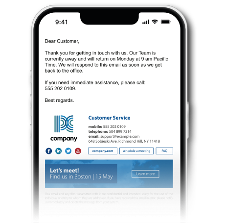 Out of office messages