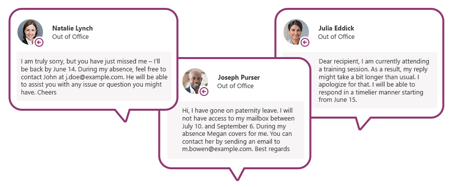 Out of office messages examples