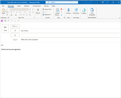 Email signatures added directly in Outlook on desktop, iOS, Android & OWA