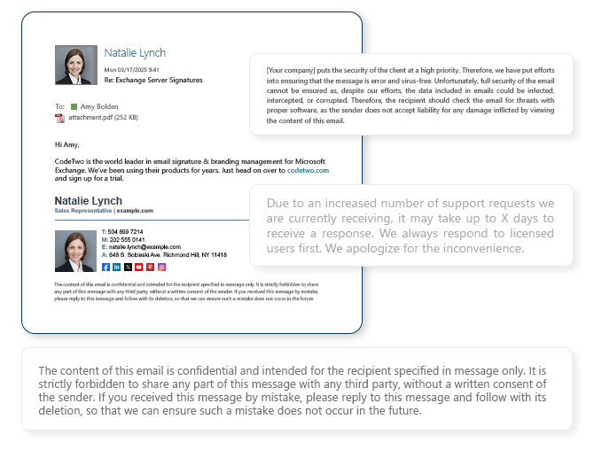 Disclaimers in all company emails