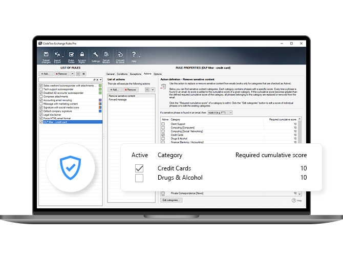DLP and anti-spam protection