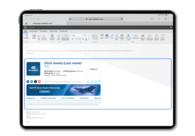 World's best HTML signature template editor