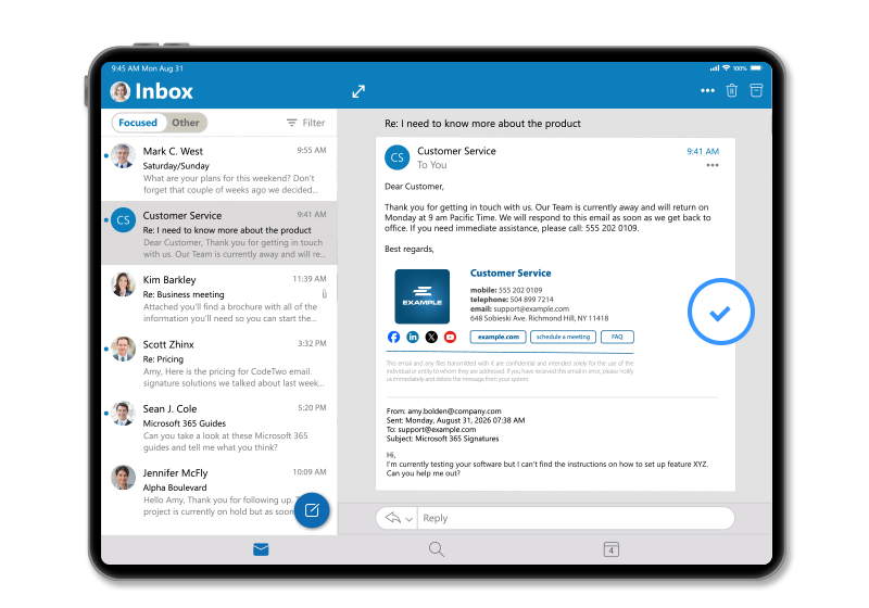 Organization-wide automatic replies