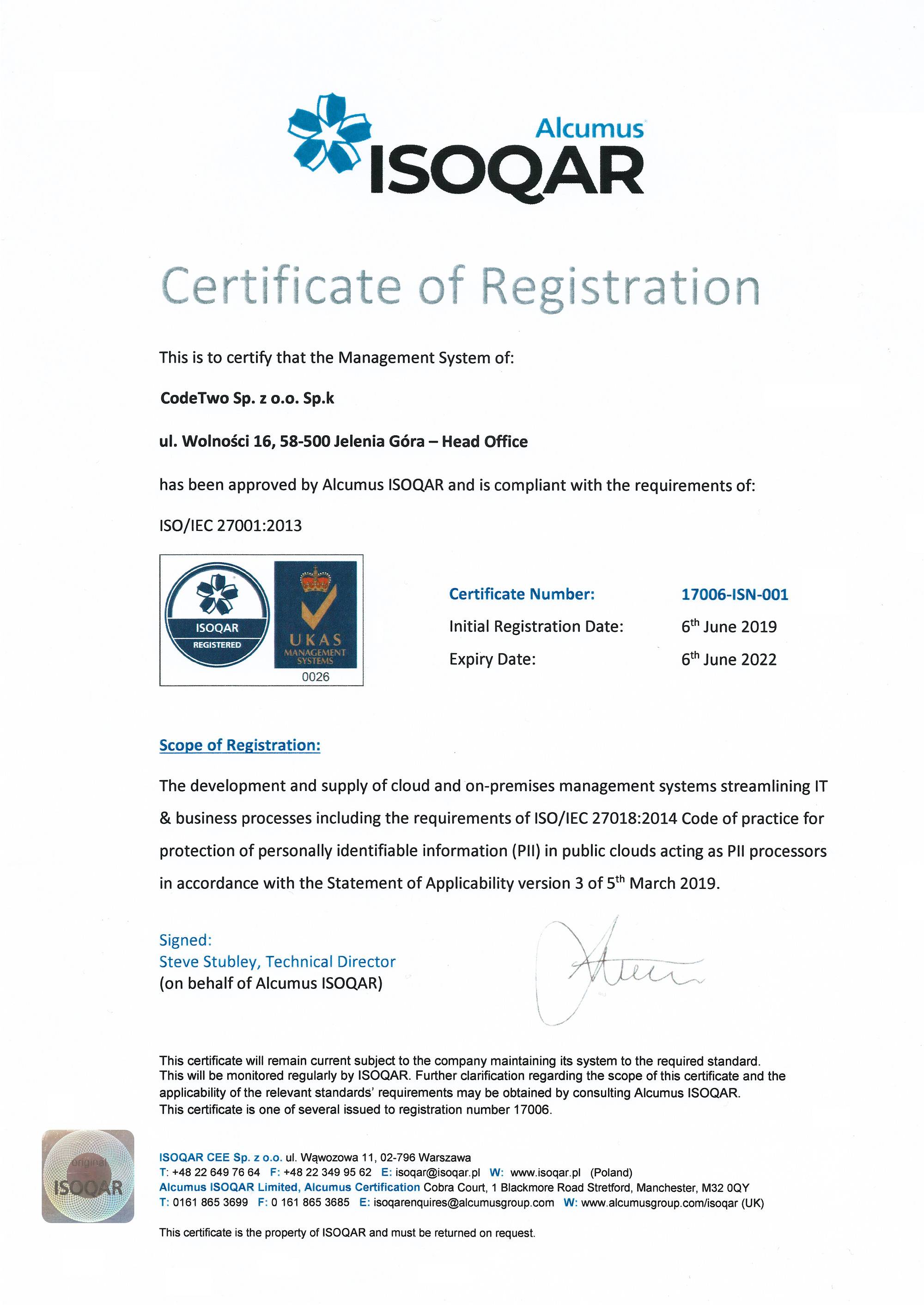 Codetwo Iso Compliance Center