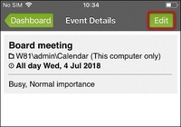 Public Folders - iOS - edit event