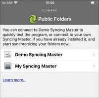Public Folders - iOS - connection 1