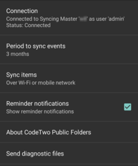 Public Folders - Android - settings