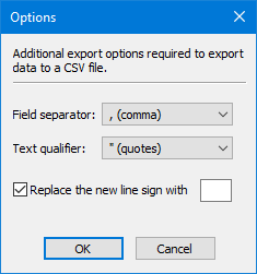 Options in CodeTwo Outlook Export