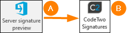 The deprecated add-in’s icon (A) and the modern Web Add-in’s icon (B) in Outlook.