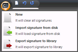 Email Signatures - Template editor's context menu.