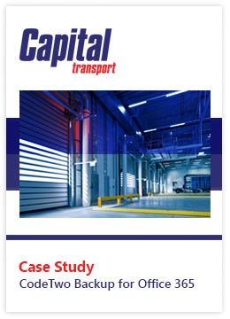 CodeTwo Backup for Office 365 - Case Study - Capital Transport