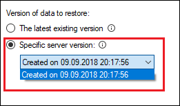 Backup SharePoint restore Source data item