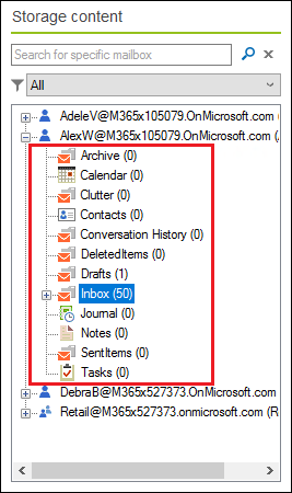 Backup restore mailbox folder structure