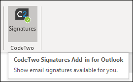 Add-in icon on the Outlook ribbon – add-in working correctly.
