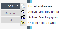 Choosing the Outlook rule user.