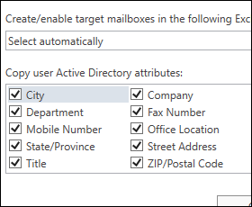 Create target mailboxes