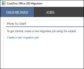 CodeTwo Office 365 Migration - Dashboard